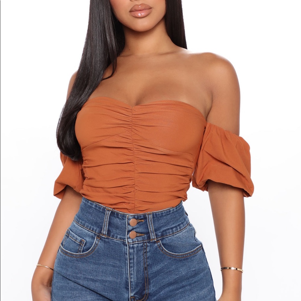 Fashion Nova With Desire Bodysuit - rust